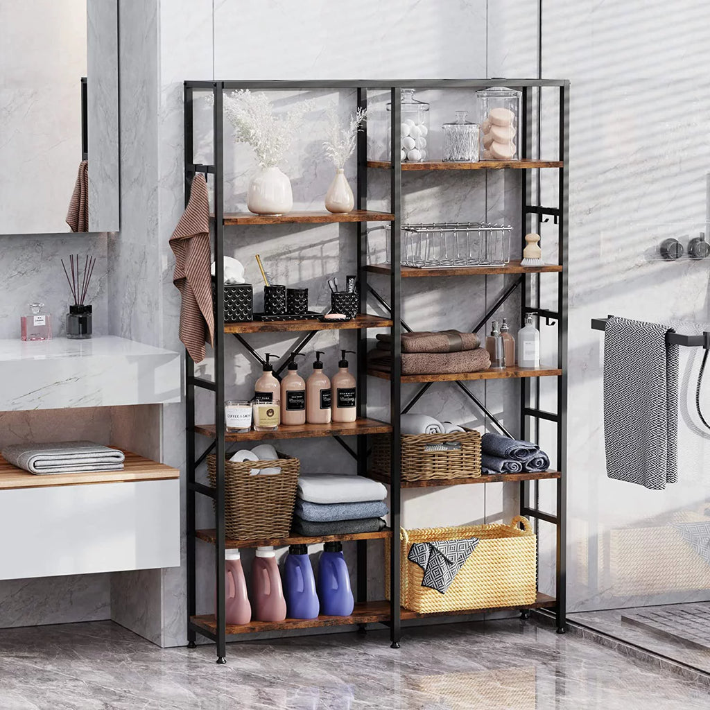 5 Tier Bookcase with 6 Hooks I873