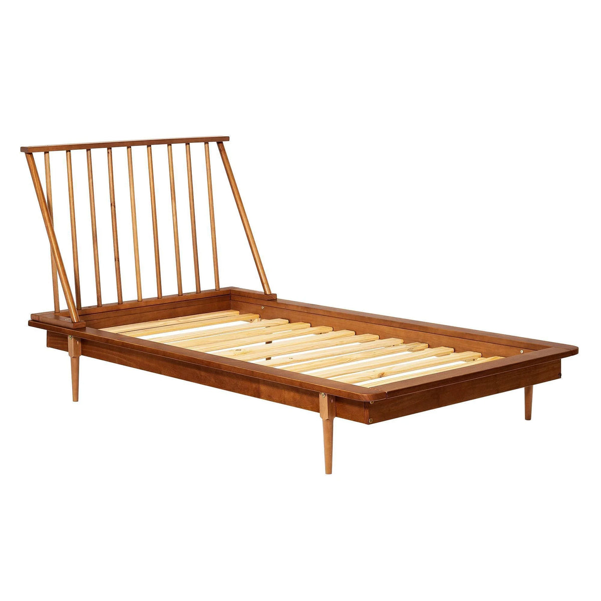Twin Solid Wood Spindle Bed Caramel A40131
