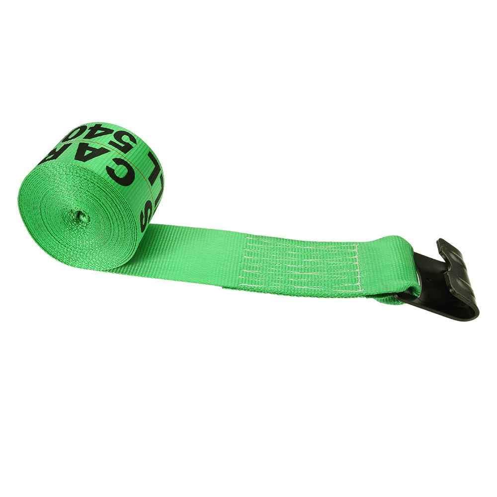 Green Winch Strap with Flat Hook W19843