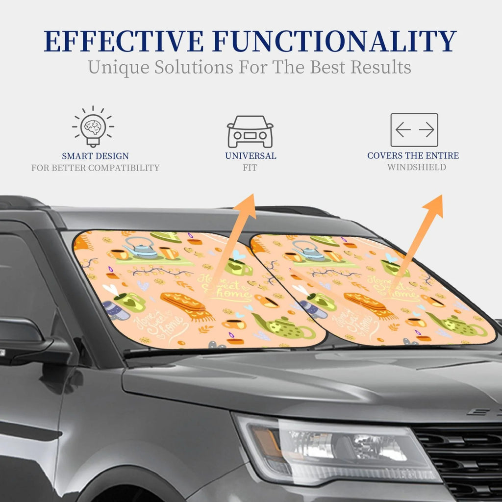 Foldable 2-Piece Car Front Window Sunshade W3181