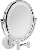 Chrome 5X-1X Magnification Oval Lighted Wall Mount Mirror J864385