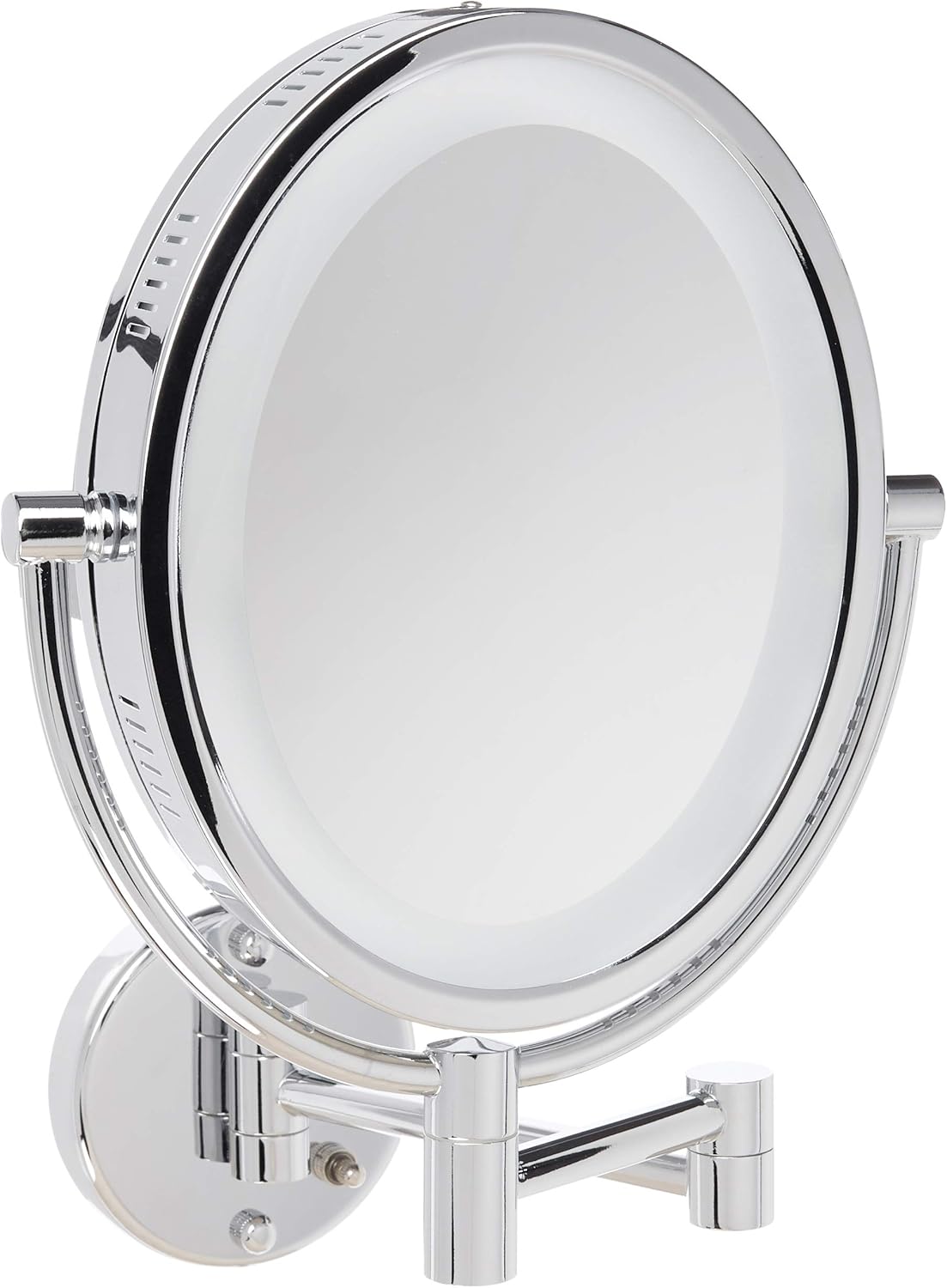 Chrome 5X-1X Magnification Oval Lighted Wall Mount Mirror J864385