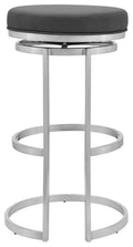 Gray Faux Leather Swivel Bar Stool G638