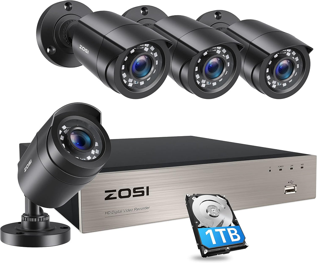 8CH 1080P Security Cameras System with 1TB Hard Drive and 4 Indoor Outdoor Cameras D974165
