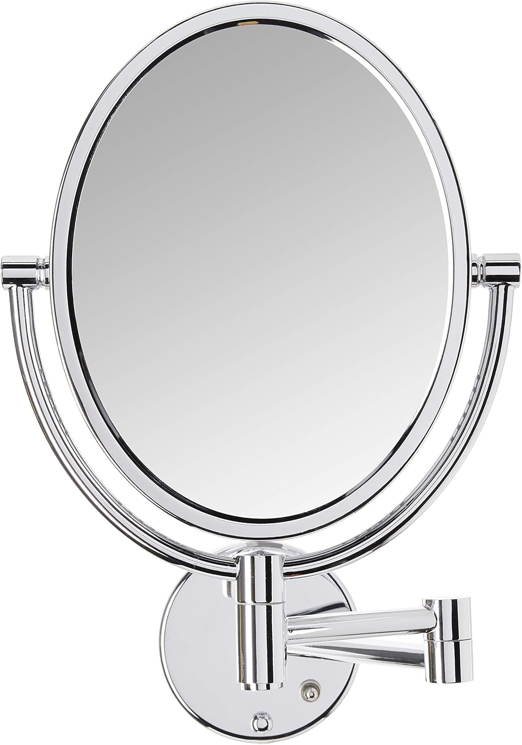 Chrome 5X-1X Magnification Oval Lighted Wall Mount Mirror J864385