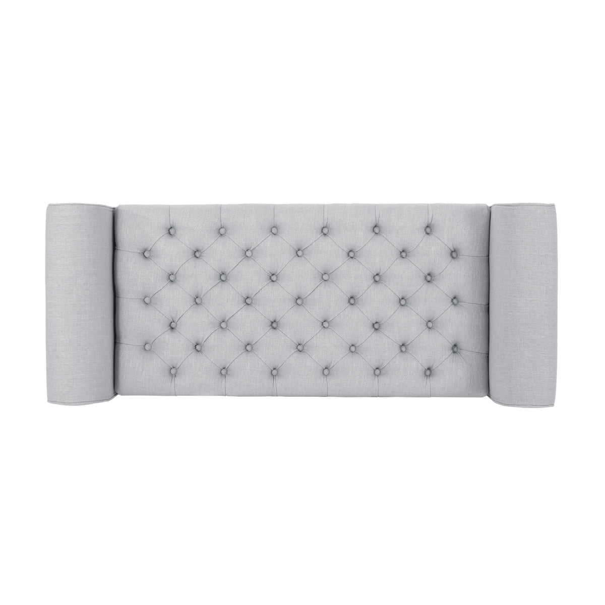 Light Gray and Dark Brown Fabric Storage Ottoman Bench D187402