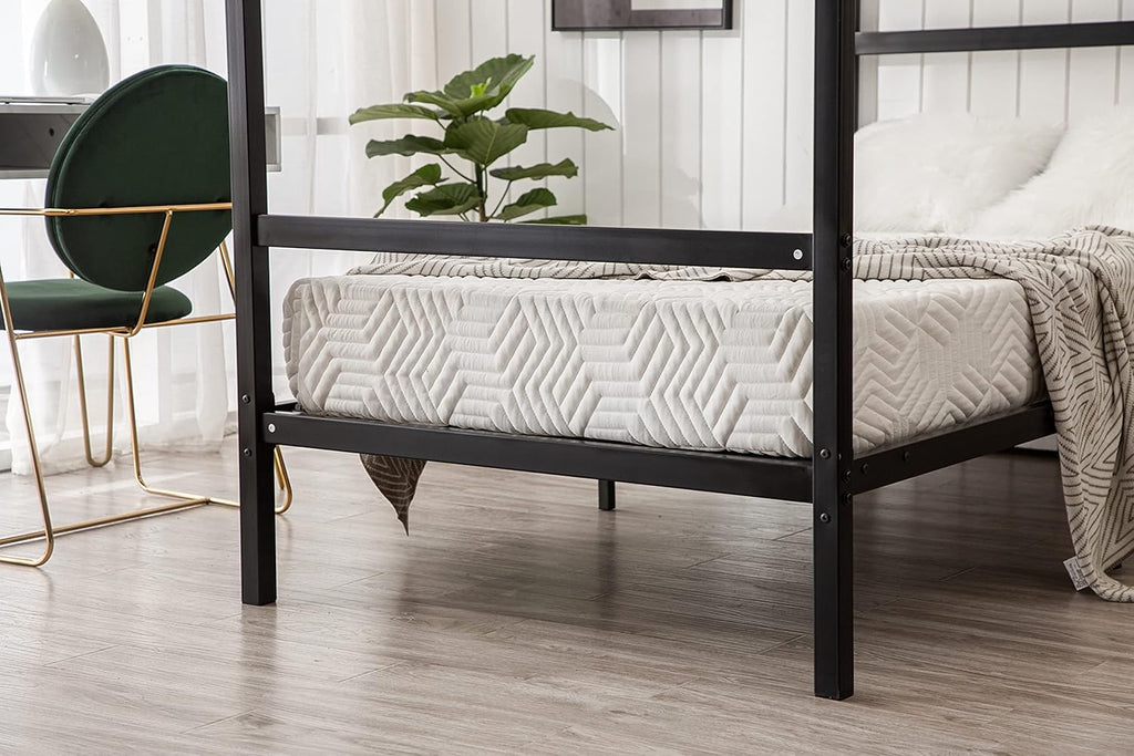 Black Twin Size Canopy Bed Frame D334