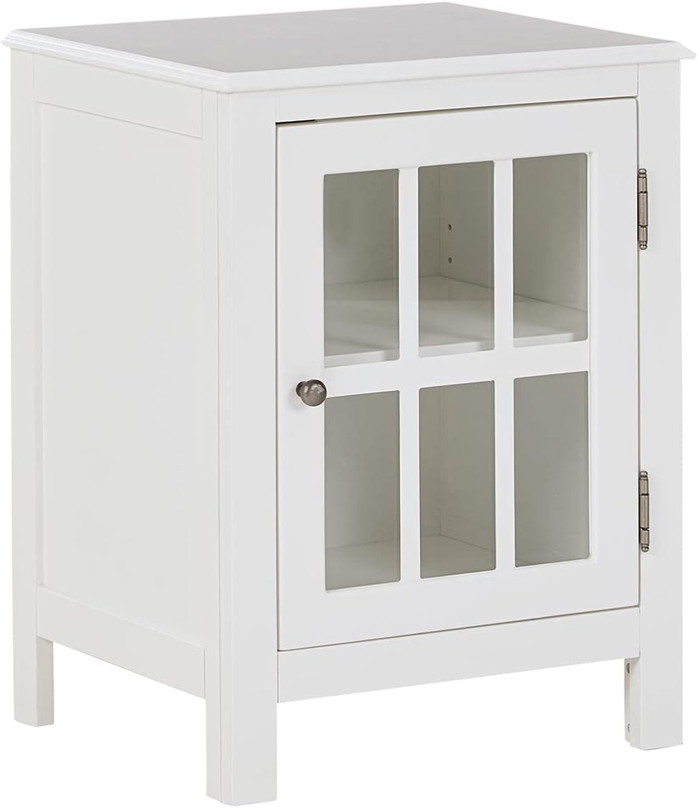 White Accent Cabinet End Table V927054