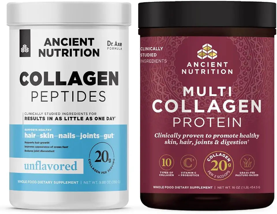 Collagen Peptides Powder, Unflavored, 14 Servings + Multi Collagen Protein Powder, Unflavored, 45 Servings V45465