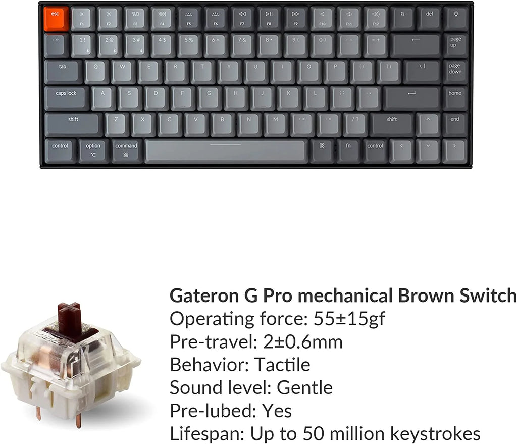 Wireless Backlit Keyboard Gateron G Pro Brown X61582