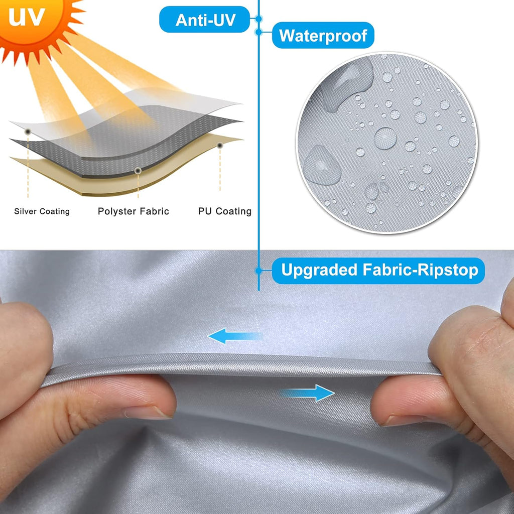 Rip-Stop RV Cover Waterproof Camper Cover with Gutter Covers H453067