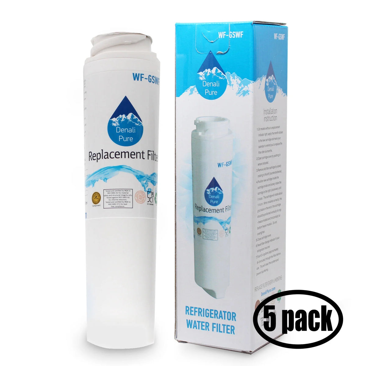 5-Pack Replacement Refrigerator Water Filter Cartridge B385