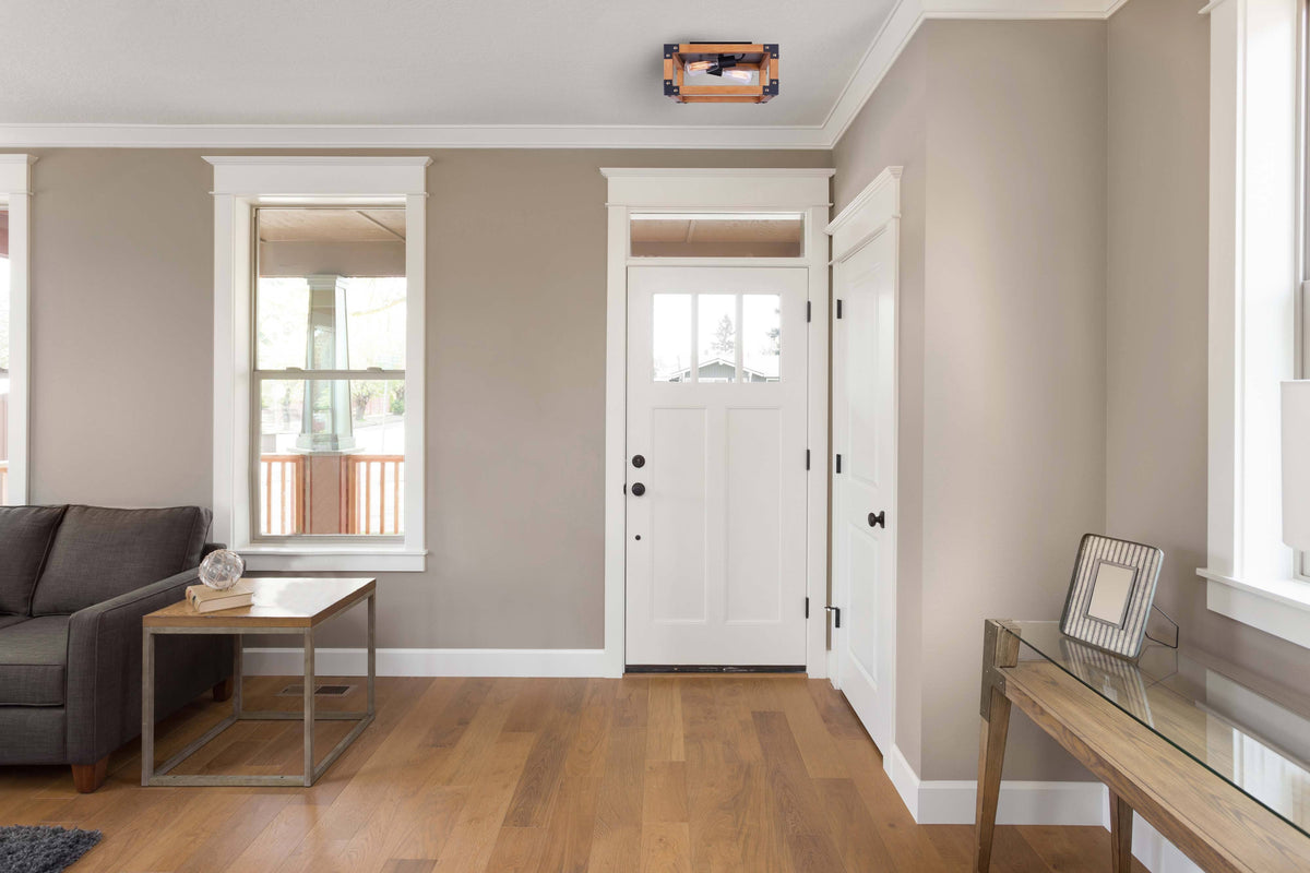 Black 2 Light Flush Mount Y270