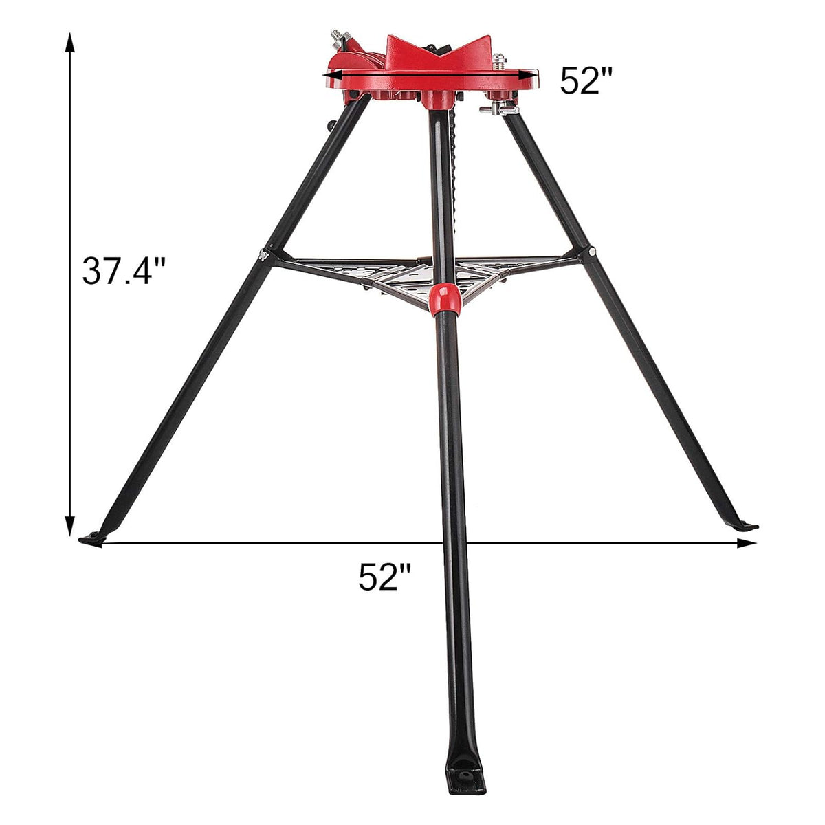 Tripod Pipe Chain Vise with Pipe Stand, Portable Foldable Steel Legs, Tool Tray W5340