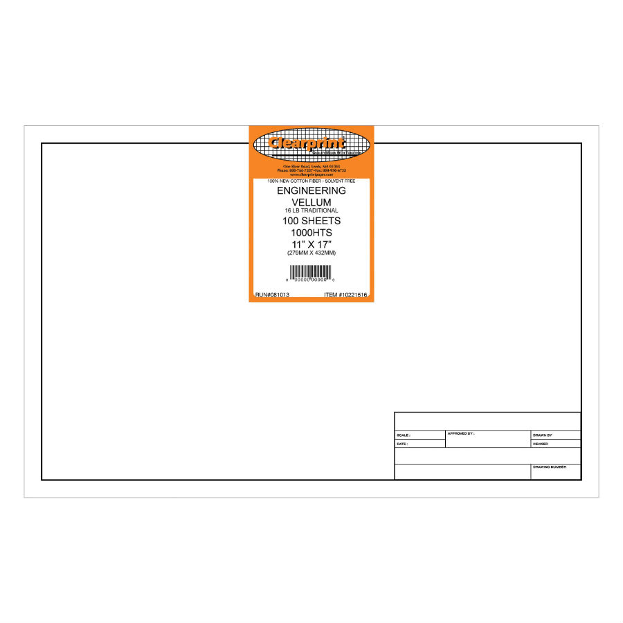 11 x 17 Unprinted Vellum 100-sheet-pack E5325