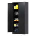 Black Metal Garage Storage Cabinet with Doors and Lock H8994