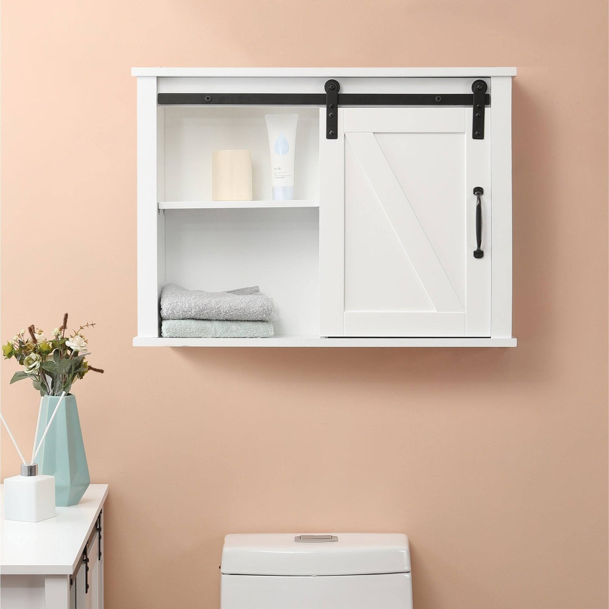 White MDF Bathroom Wall Cabinet F105633