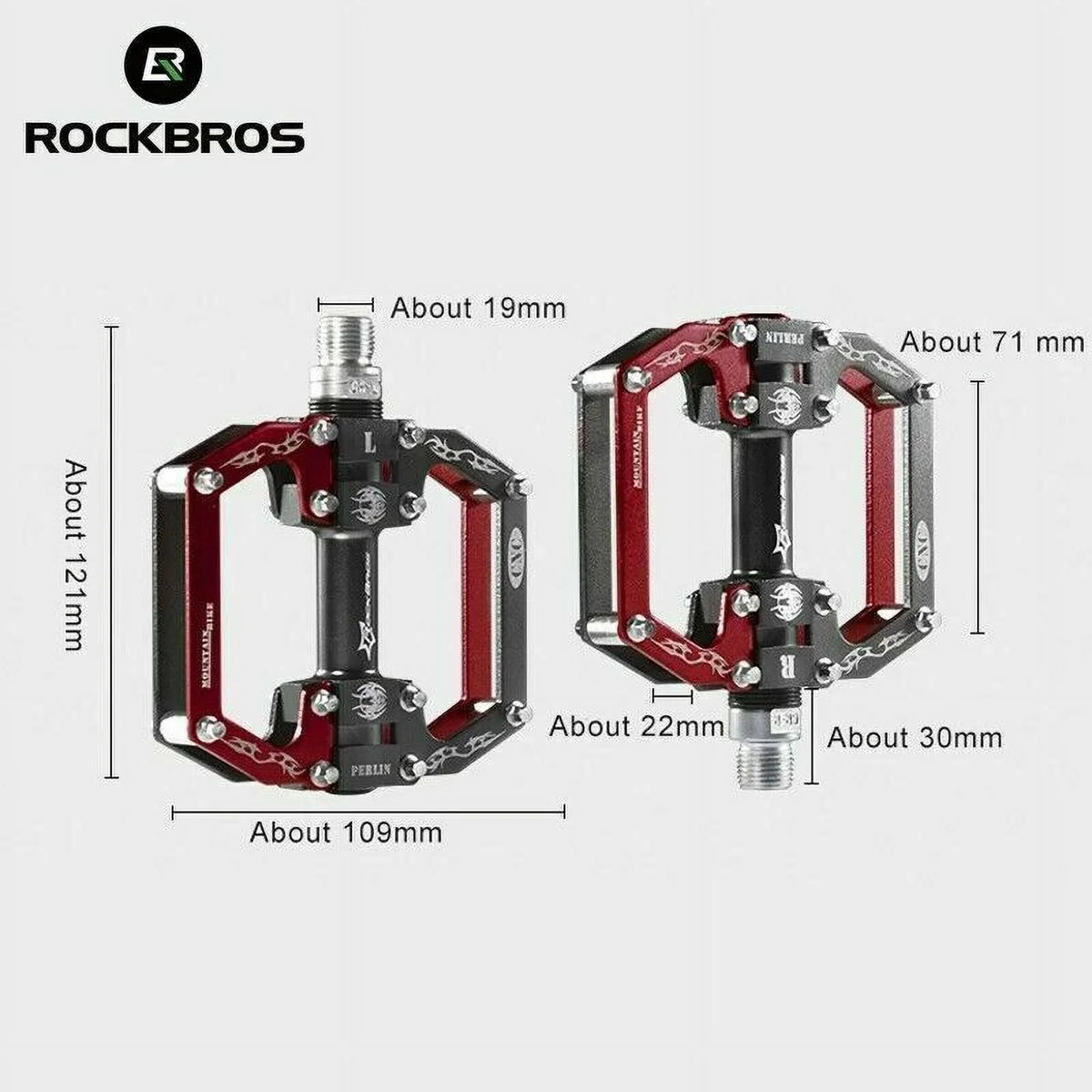 Aluminum Alloy Bike Pedals 3 Bearings 9/16" B898937