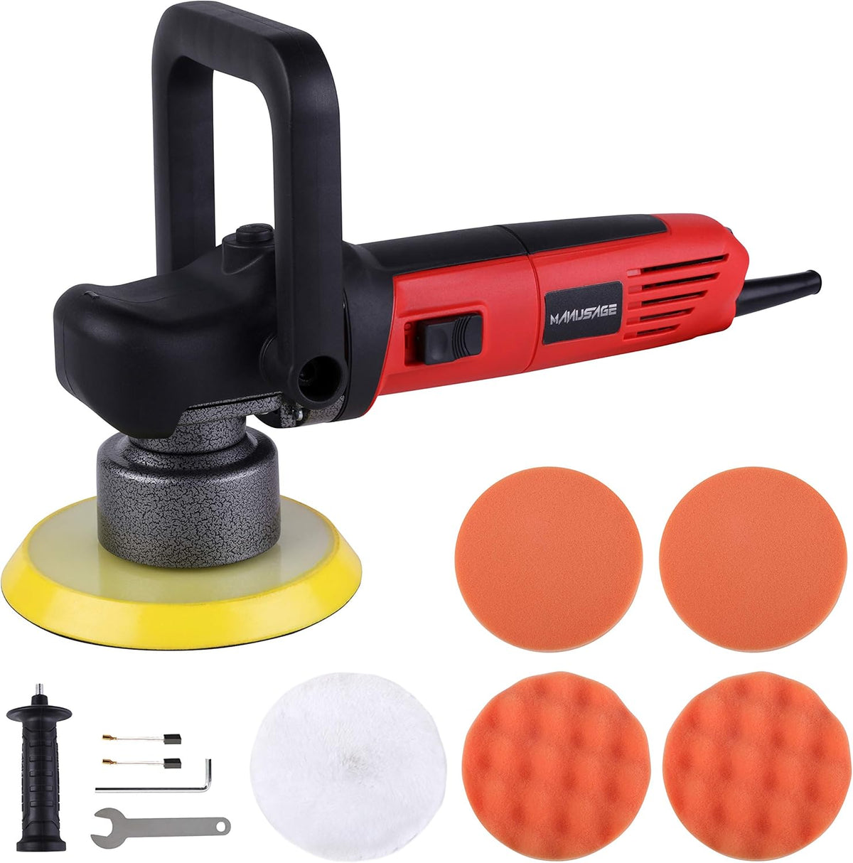 3-Inch Dual Action Car Polisher with 4 Foam and 1 Wool Pads L21328