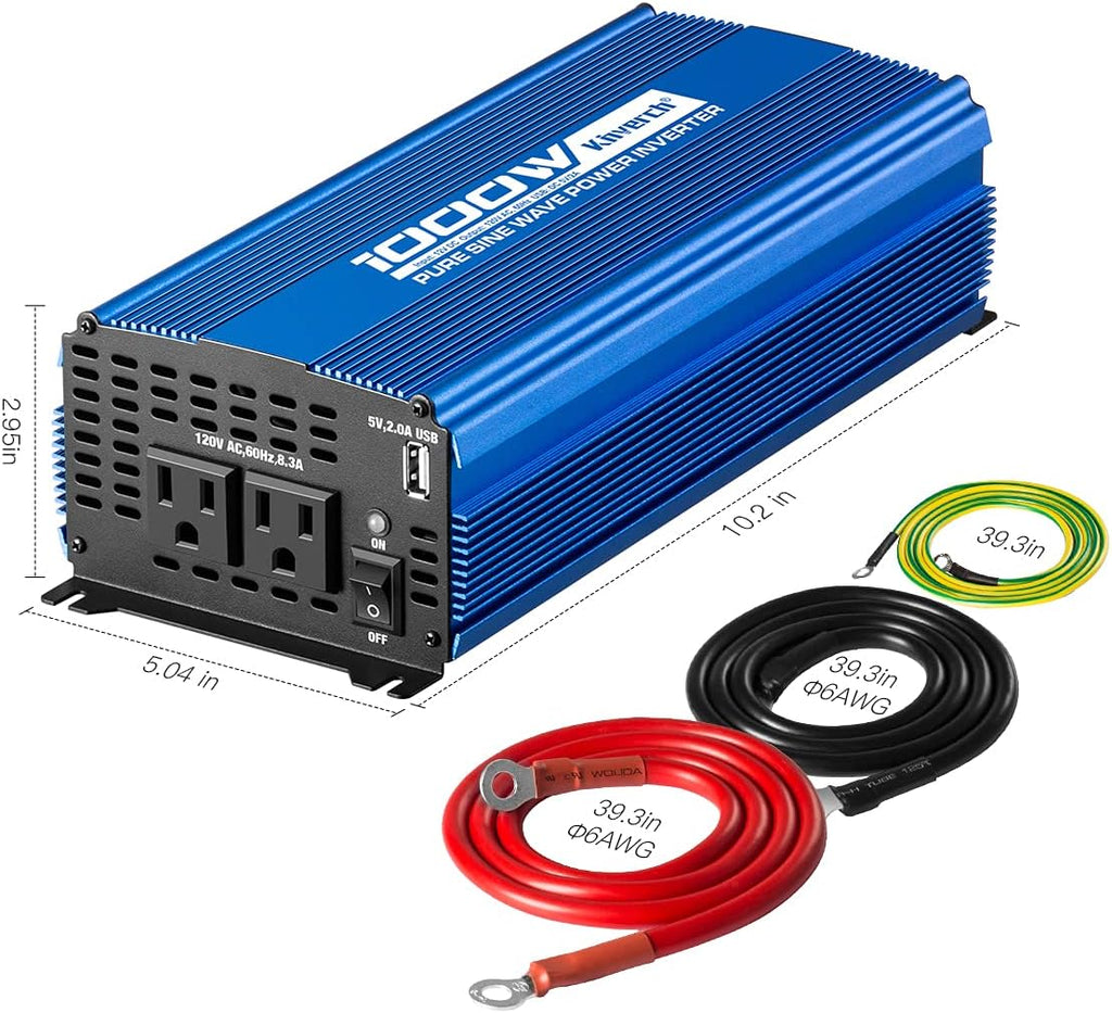3000W Power Inverter DC12V to 110V AC Car Inverter with 4AC Outlets 2USB Port A553941
