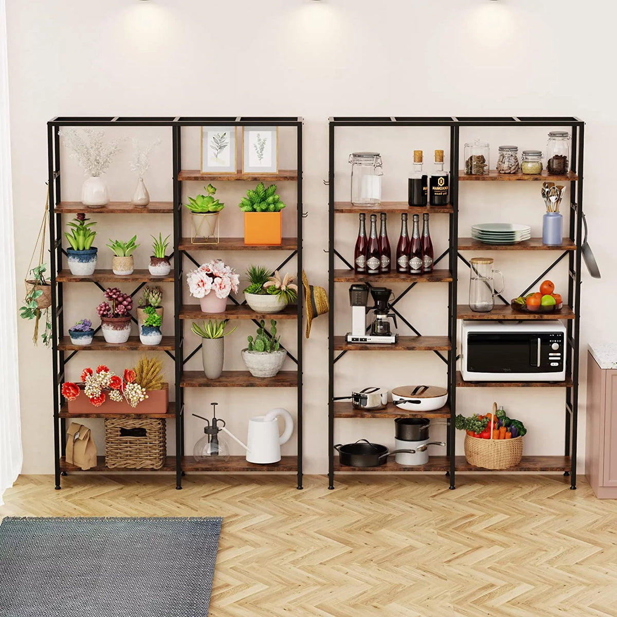 5 Tier Bookcase with 6 Hooks I873
