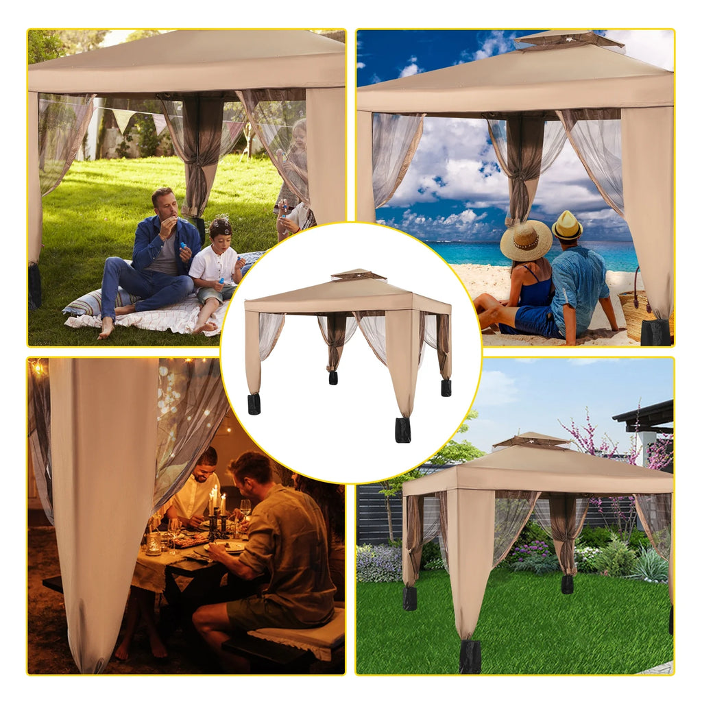 Gold and Brown Pop-up Gazebo W103