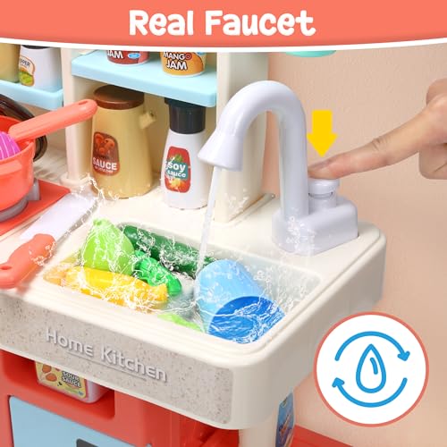 Pink Kids Kitchen Playset with Sound and Light P699