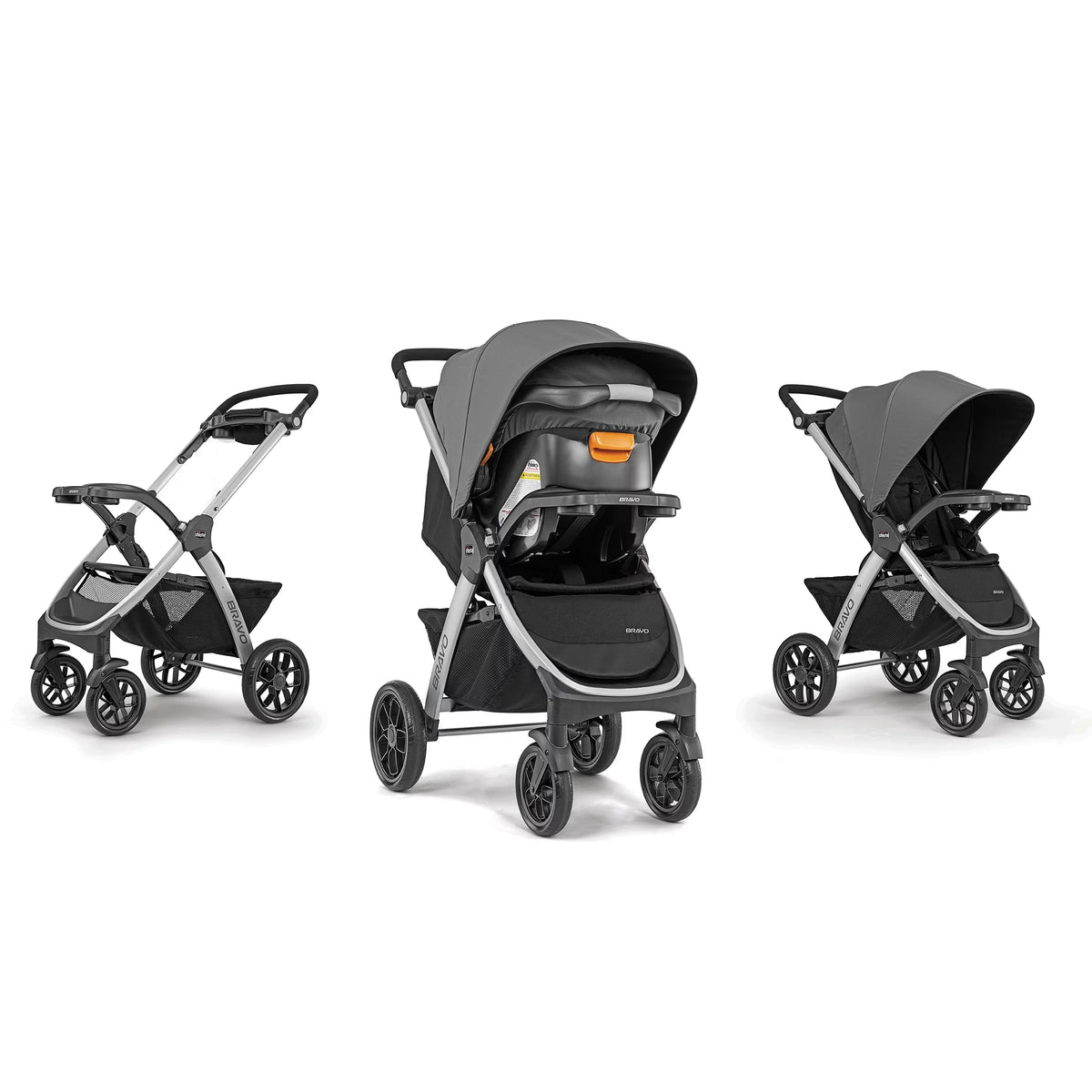 Grey Stroller with Infant Car Seat B198