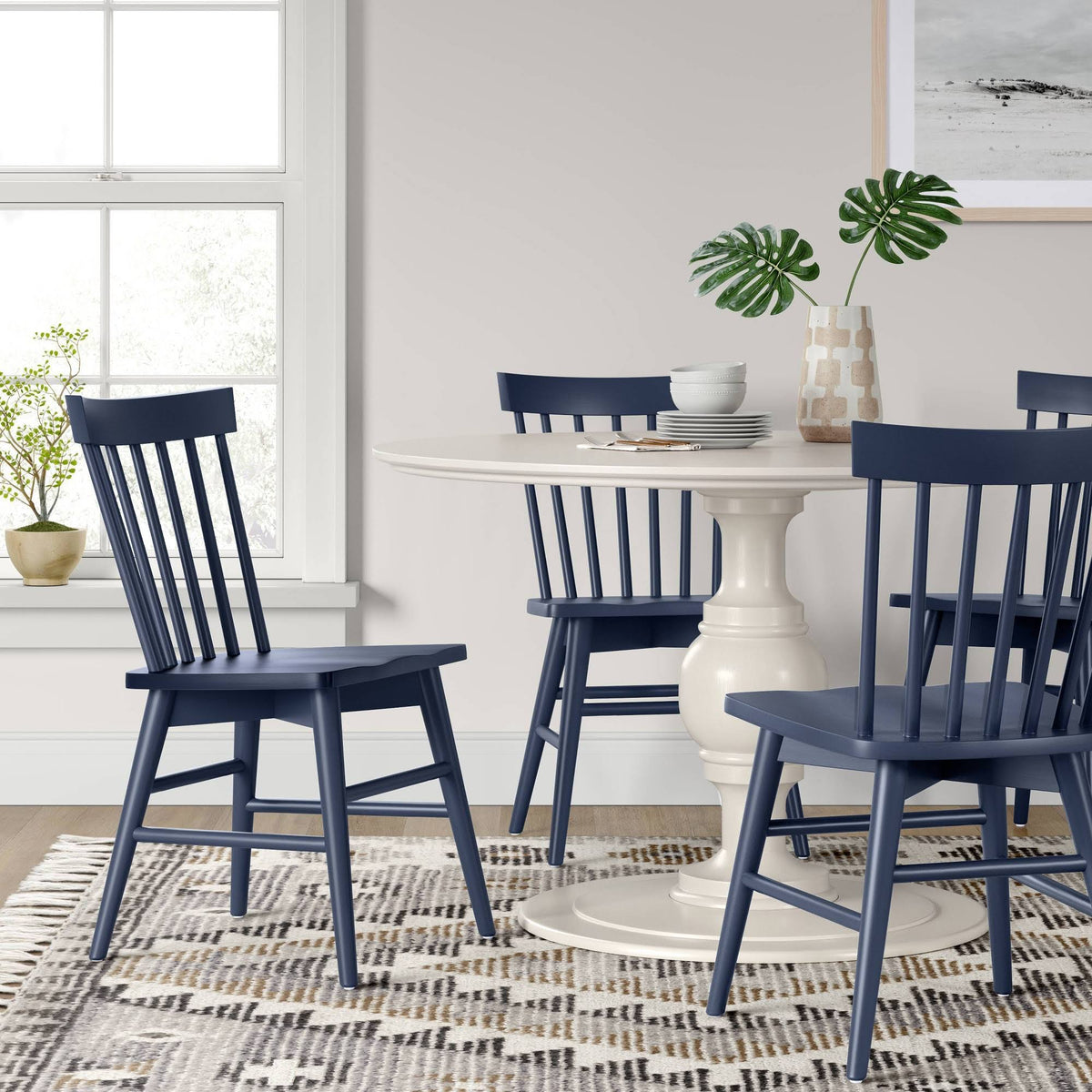 Set of 2 Dark Blue Windsor Dining Chair K143868