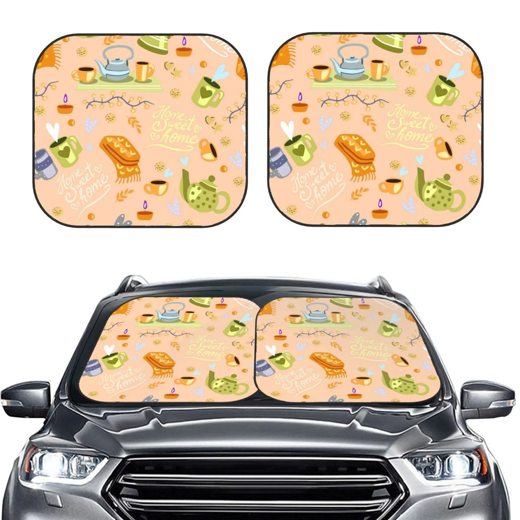 Foldable 2-Piece Car Front Window Sunshade W3181