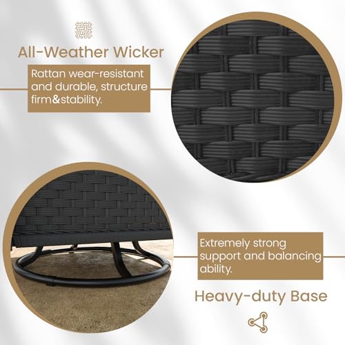 5 Pieces Wicker Patio Furniture Set with High Back Swivel Rocker Chairs N466012