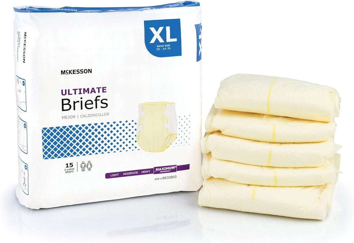 XL Maximum Absorbency Incontinence Briefs, 60 Total U365
