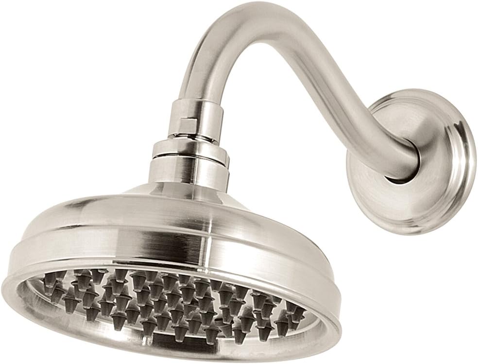 Brushed Nickel Raincan Showerhead with Shower Arm and Flange J716447