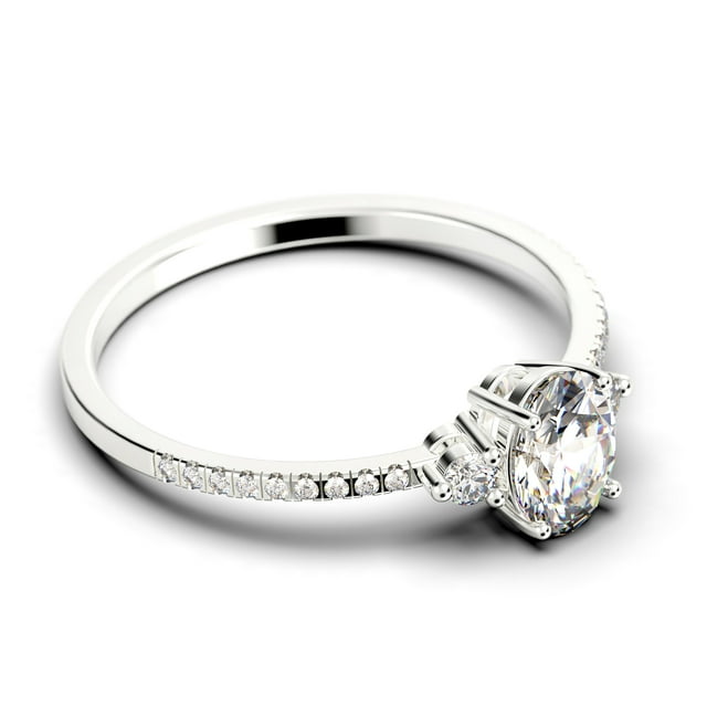 14K White Gold 3 Stone Diamond Ring Z836475