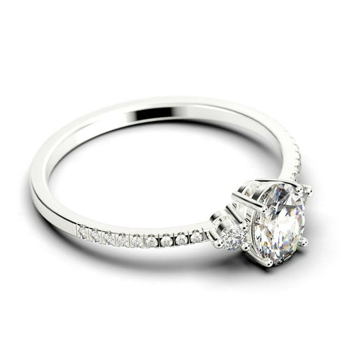 14K White Gold 3 Stone Diamond Ring Z836475