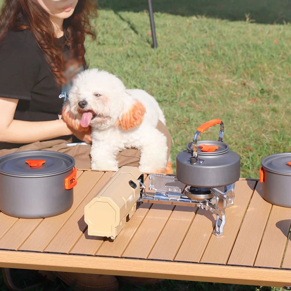 Portable Folding Butane Camping Stove 2600W with Electronic Ignition Carrying Bag W298174