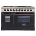 48 Pro-Style Natural Gas Dual Fuel Range in Black with Rose Gold Accents N697029
