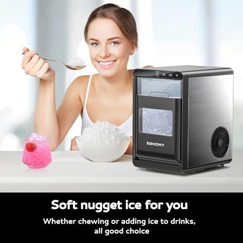 44Lbs/24H Self-Cleaning Nugget Ice Maker with Ice Scoop & Basket C372
