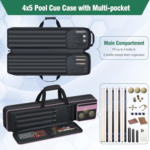4x5 Soft Padded Pool Cue Case with Backpack Straps H2296