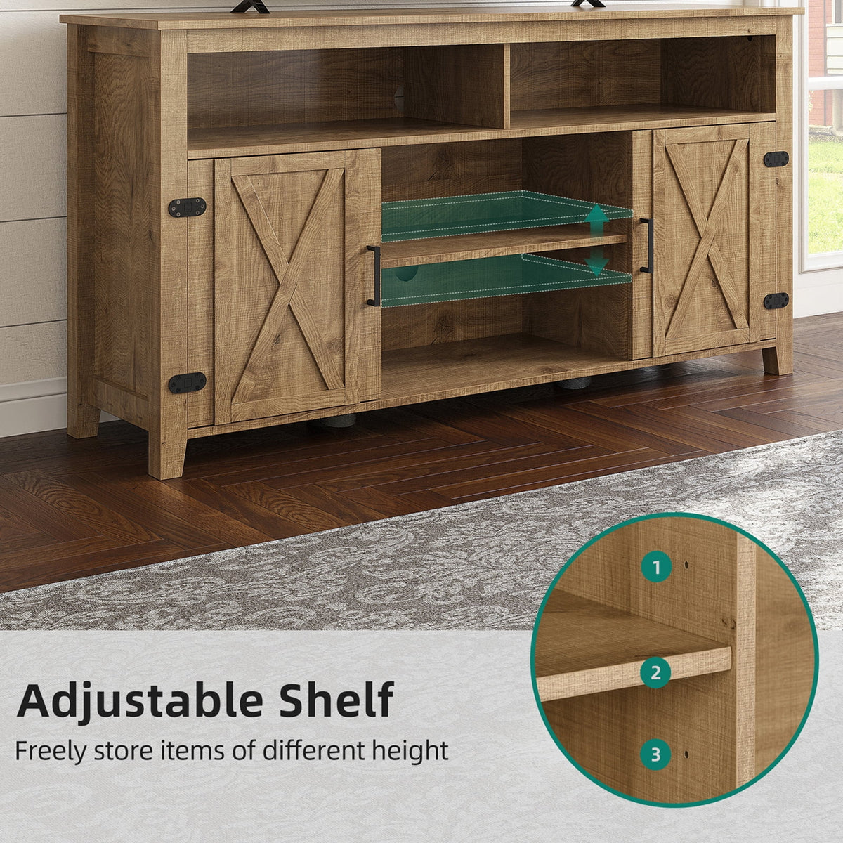 Farmhouse TV Stand for 65 Inch TV T31033
