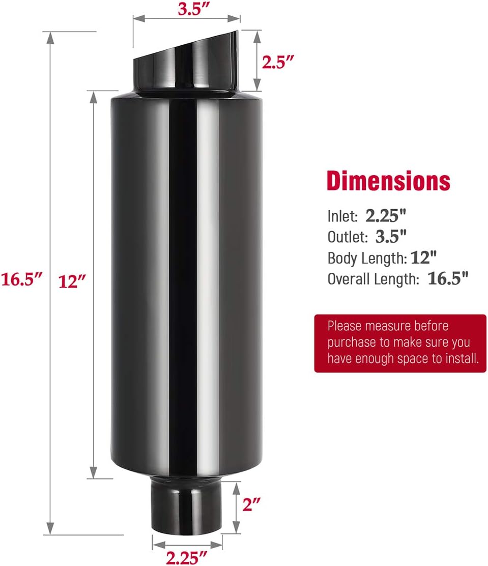 Polished Stainless Steel Black Coated Exhaust Tip Muffler Pack of 2 T125780