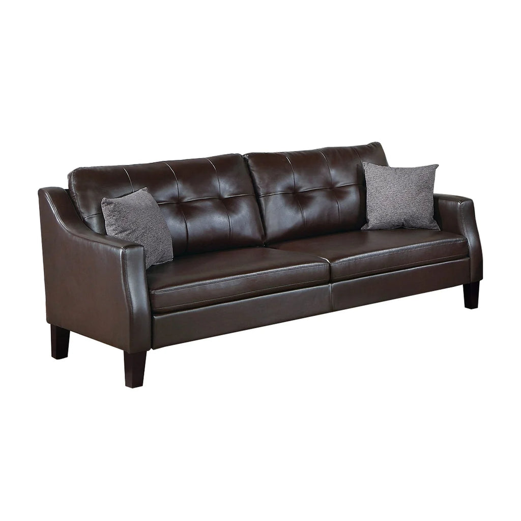 Brown 2 Piece Sofa and Loveseat Set Faux Leather O608073