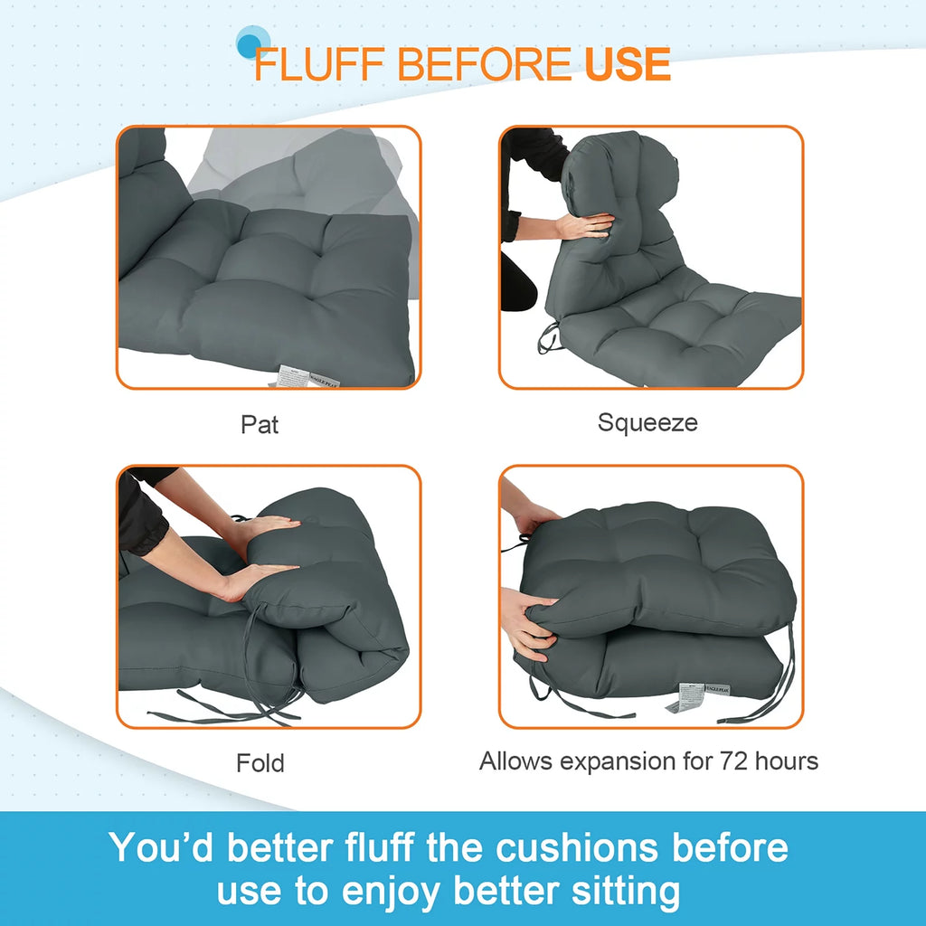 Tufted Outdoor Indoor Chair Cushion Set of 2 X777807