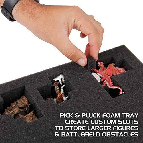 Portable Miniature Figure Storage Case with 4 Foam Layers N963