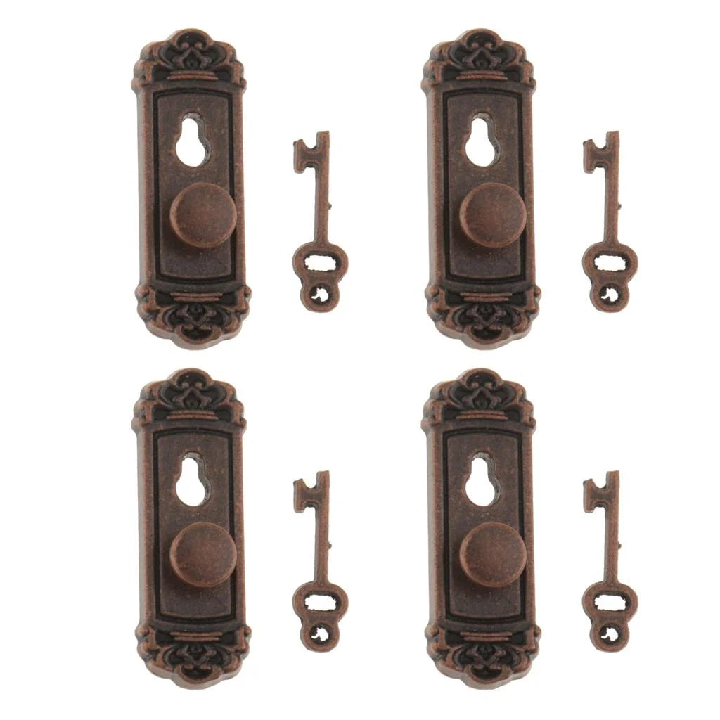 1:12 Ancient Metal Door Knob Dollhouse Miniature Handle K119368