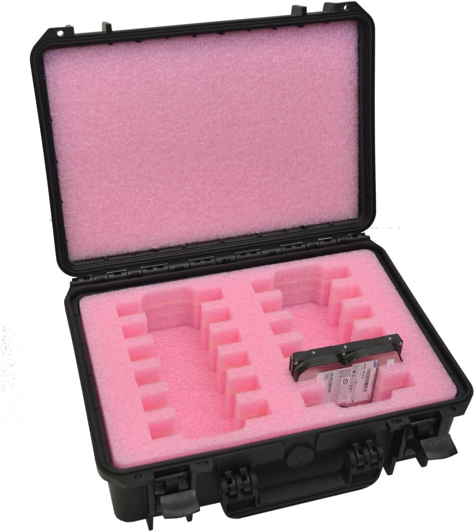 Heavy Duty Hard Drive Storage Case with Foam Insert Fits 36 x 2.5-Inch Hard Drives I845864