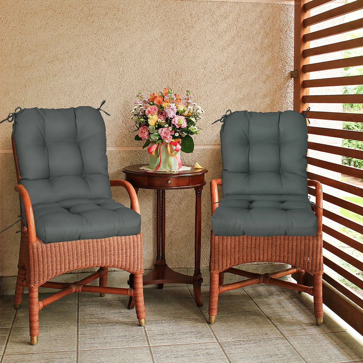 Tufted Outdoor Indoor Chair Cushion Set of 2 X777807