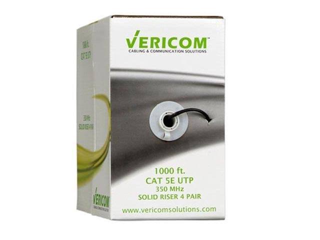 Cat-5e UTP Solid Riser CMR Cable, 1,000ft Green W82074
