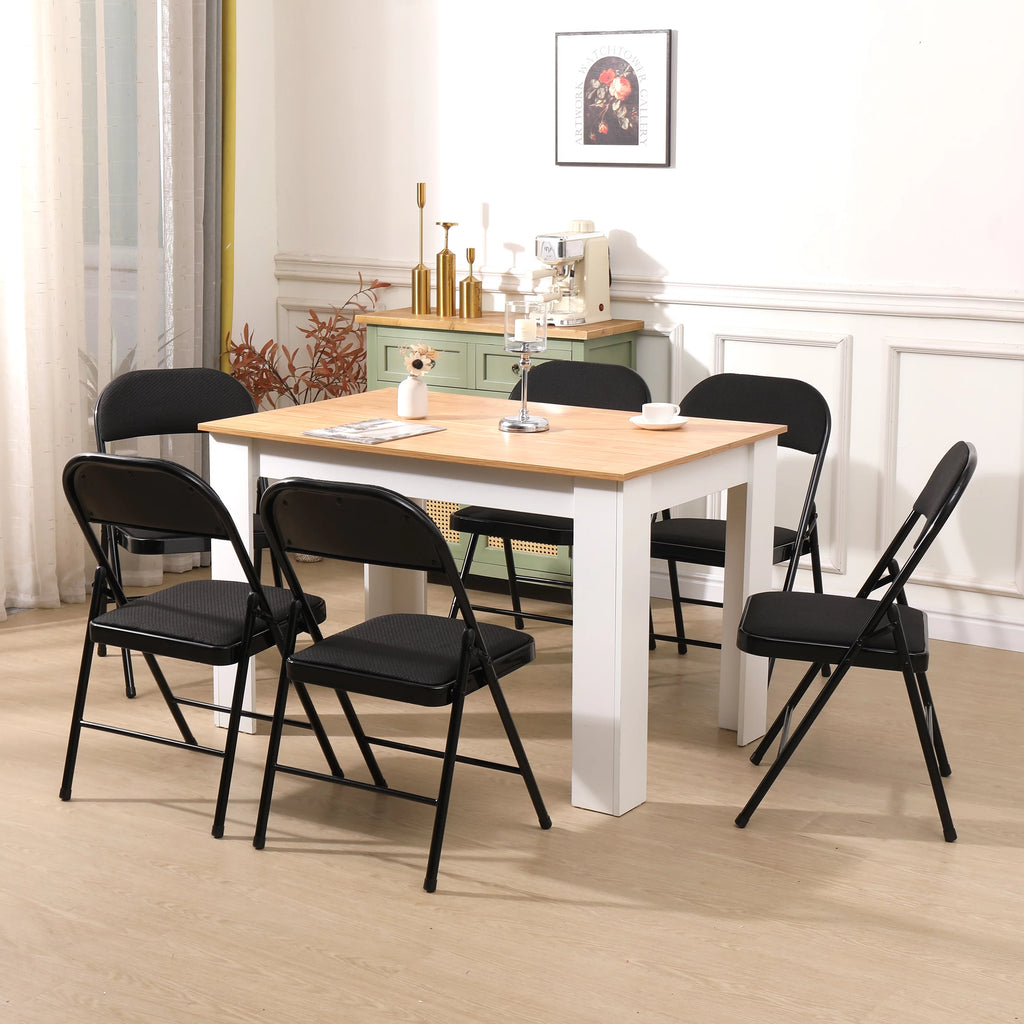 Black Fabric Padded Folding Chair 6 Pack D744