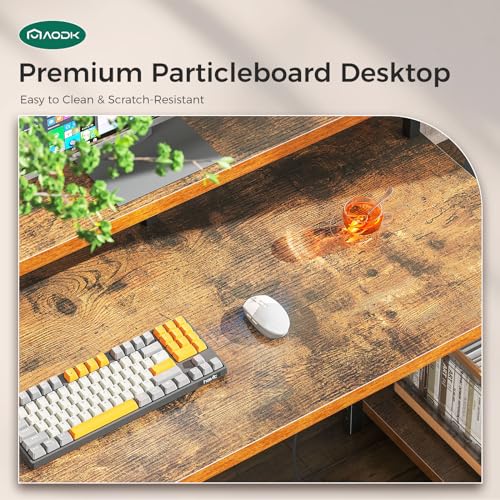 48 Inch Computer Desk with LED Lights and Power Outlet V5132